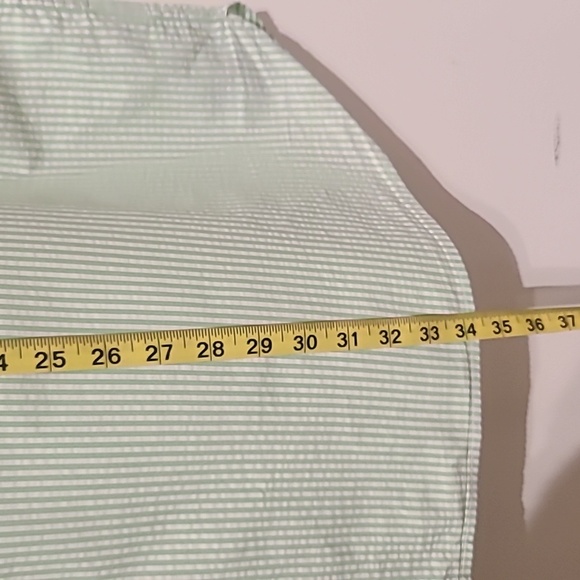 Lands End Seersucker XXL Green White Short Sleeve Button Down - Picture 6 of 6
